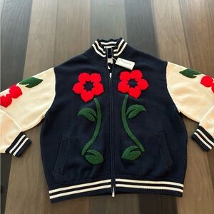 Kith mens Navy and Cream Floral Jacket